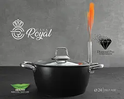 Набір посуду Casa Royal P-UKR 20100 "Greblon Diamond Pro" Black 7 предметів - мініатюра 2