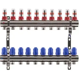 Колекторний блок з витратомірами Koer KR.1110-10 1"x10 ways KR2647