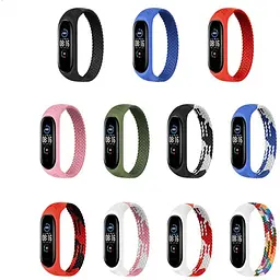 Ремінець BeCover Elastic Nylon Style для Xiaomi Mi Smart Band 5 / Mi Smart Band 6 Size M Red-White (706148) - мініатюра 2