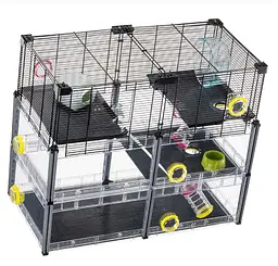 Модульна клітка для хом'яків та мишей Ferplast Multipla Hamster Crystal з аксесуарами чорна 72.5x37.5x62 см 57007617 - мініатюра 6