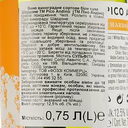 Вино Pico Andino Chardonnay біле сухе 0.75 л - мініатюра 3