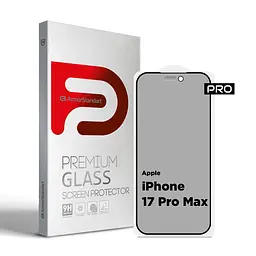 Захисне антишпигун матове скло для Apple iPhone 17 Pro Max, Pro Anti-spy Matte, повноекранне, загартоване, конфіденційне, повне проклеювання, із затемненням з боків, протиударне з олеофобним покриттям, проста установка, ArmorStandart (ARM86419)