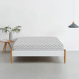 Набір євро простирадло Cosas White/Grey Zigzag 220х240 см (SetSheet_White_ZigGrey_220х240) - мініатюра 2