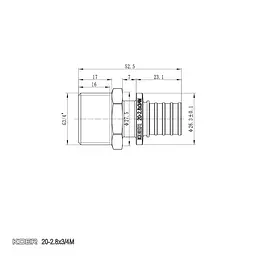 Перехідник із ЗР Koer Ka.A08M-20 - 20(2.8mm) x 3/4"M KR4852 - мініатюра 2