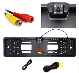 Камера заднього виду з LED підсвічуванням в рамці номера CAR CAM UKC 5032 чорний