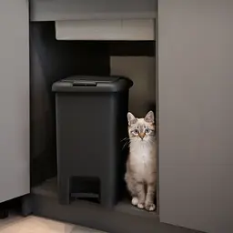 Відро для сміття МВМ My Home з кришкою та педаллю антрацит 10 л (BIN-01 10L ANTHRACITE) - мініатюра 11