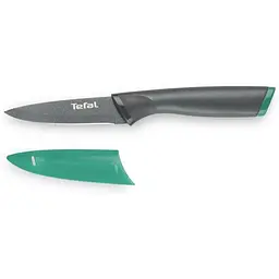 Ніж кухонний Tefal Fresh Kitchen для чищення овочів з чохлом 9 см, нержавіюча сталь, чорно-зелений kuh0014555