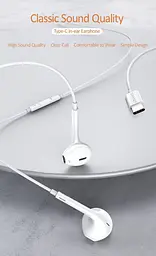 Навушники Usams з мікрофоном Type-C EP-34 US-SJ323 In-ear - мініатюра 2