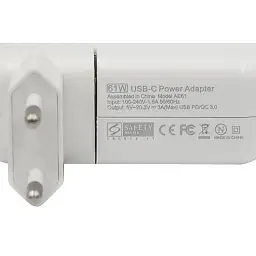 Блок живлення до ноутбуку PowerPlant APPLE 220V, 20V 61W (USB Type-C) (AP61HCUSB) - мініатюра 3