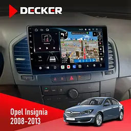 Штатна магнітола Opel Insignia 2008-2013 Decker D9-011 4x64, DSP, 4G, 360 Decker (НФ-00006176)