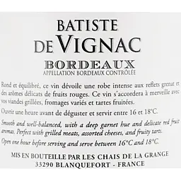 Вино Batiste de Vignac Bordeaux червоне 0.75 л 13.5% - мініатюра 6