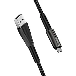 Кабель ColorWay USB - micro USB (M/M), Zinc Alloy + Led, 2.4 А, 1 м, Чорний (CW-CBUM035-BK) - мініатюра 3
