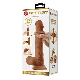 Фалоімітатор з мошонкою PRETTY LOVE TALLEN 8.7(220mm) Sliding Skin Series TPR, Suction base PRETTY LOVE BW-008117LP 102656 - мініатюра 7