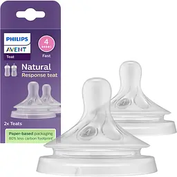 Уцінка. Соска силіконова Philips AVENT Natural Швидкий потік від 3 міс. 2 шт. (SCY964/02)  - мініатюра 1