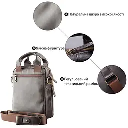 Сумка чоловіча SHVIGEL 11183 у гладкій шкірі коричневий - мініатюра 4