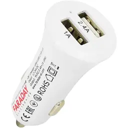 Автомобільний зарядний пристрій Faraday Electronics 18 Вт USB CAR з 2 USB виходами 2.4 А та 1 А