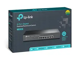 Комутатор TP-LINK TL-SG1008, 8x100/1000 Mb/s, металевий корпус, некерований - мініатюра 2