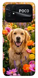 TPU чехол Demsky Flowery labrador для Xiaomi Poco C40