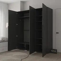 Шафа для одягу 3-дверна 180 см Idea Д-123 Антрацит - мініатюра 2
