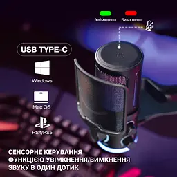 Мікрофон Fifine Black конденсаторний USB (TAM6) - мініатюра 8