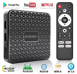 Смарт-ТВ-приставка Android 14 SmartTV AndroidTV RK3518 4K/8K, WiFi 6, 4/64 ГБ - мініатюра 2