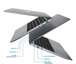 Ноутбук Jumper Tech Laptop EZbook S5 Intel N4000 12GB RAM 256Gb SSD Silver (Global Version) - мініатюра 3