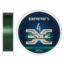 Шнур Brain Scout 4X 150 м (deep green) 0.148 мм 8.6 кг