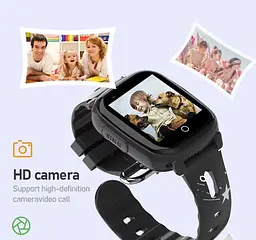Чорний дитячий смарт годинник для хлопчика Lemfo F80 з GPS, 4G, відеозв’язком, SOS та прослуховуванням До 2 днів роботи - мініатюра 9