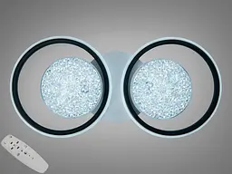 Стильна LED-люстра Diasha 2561WH+BK DIMMER 58W, 3190 lm, 52×25 см з пультом - мініатюра 2