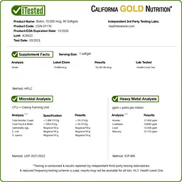 Биотин (B-7) Biotin 10,000 mcg 90 Softgels CGN vit0006475 - миниатюра 4