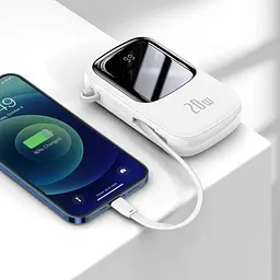 Портативна батарея Powerbank Baseus Qpow Digital Display Quick 20000 mAh 20 With Type-C Cable PPQD-H02 White - мініатюра 4
