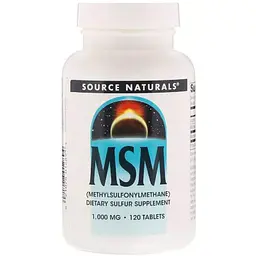 МСМ з вітаміном С Source Naturals 1000 мг 120 таблеток