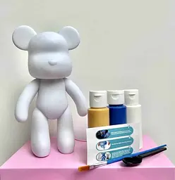 Флюїдне ведмежатко fluid bear bearbrick, 23 см, з фарбами YELLOW