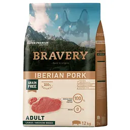 Сухий корм для собак cередніх та великих порід BRAVERY Iberian Pork Large/Medium Adult з іберійською свининою 12 кг