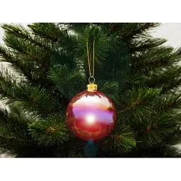Ялинкова іграшка House Of Seasons Набір скляних кульок глянцевих H&S 12 шт 8 см Темно-рожеві (8720362042495) - мініатюра 3