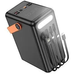 Зовнішній акумулятор Hoco DB120 Prometheus power bank with lamp 120000mAh 4 вбудовані кабелі