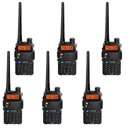 Портативна рація Baofeng UV-5R Black Six Pack комплект 6 шт (2200000758965)