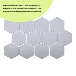 Дзеркальний декор Wall Sticker SW-00002514 акриловий самоклеючий 150х175 мм 12 шт. срібло - мініатюра 2