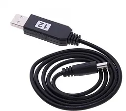 Кабель перетворювач напруги з USB 5V на DC 12V (5.5/2.1mm) 0.8м для модемів Wi-Fi роутерів хабів світильників від Power Bank UKC 12в