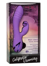 Вібратор-кролик Calexotics West Coast Wave Rider, 20.5 см (фіолетовий) - мініатюра 9