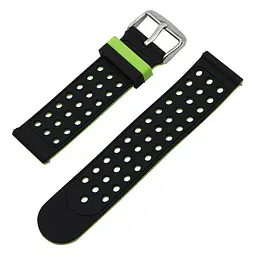 Подвійний ремінець з перфорацією для годинника Samsung Galaxy Watch 3 45 мм (SM-R840) Black Green - мініатюра 5