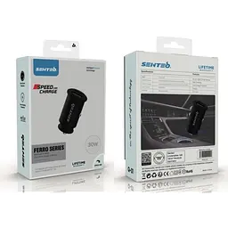 АЗП Senteo Q-02 Ferro Series USB-A/USB-C PD3.0&QC3.0 3A 30W Black - мініатюра 3