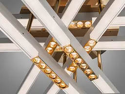 Стельова LED-люстра Diasha 2531WH+G dimmer для вітальні, спальні та кухні, димер, пульт, 80 W, 67 см, 13-19m2 - мініатюра 5