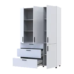 Шафа для одягу Doros Торн Білий 3 ДСП/3Ш (полиці) 135х51.6х200 (44900486) - мініатюра 3