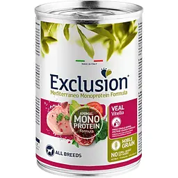 Консервований вологий корм Exclusion Adult Veal для собак всіх порід з телятиною 400 г