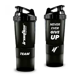 Шейкер IronFlex Spider Bottle 500 мл Never Ever Give Up, Black