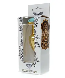 Анальна пробка - Jewellery Gold PLUG ROSE- Light Blue - мініатюра 4