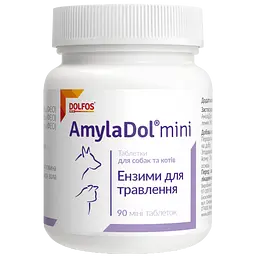 Вітамінно-мінеральна добавка Dolfos AmylaDol mini для травлення для собак та котів 90 міні таблеток
