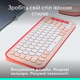 Клавіатура Logitech POP Icon Keys Bluetooth UA Rose (920-013073) [120870] - мініатюра 7