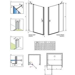 Душові двері Radaway NES DWJ II 90x200 права, безпечне скло, прозоре (10036090-01-01R) - мініатюра 4